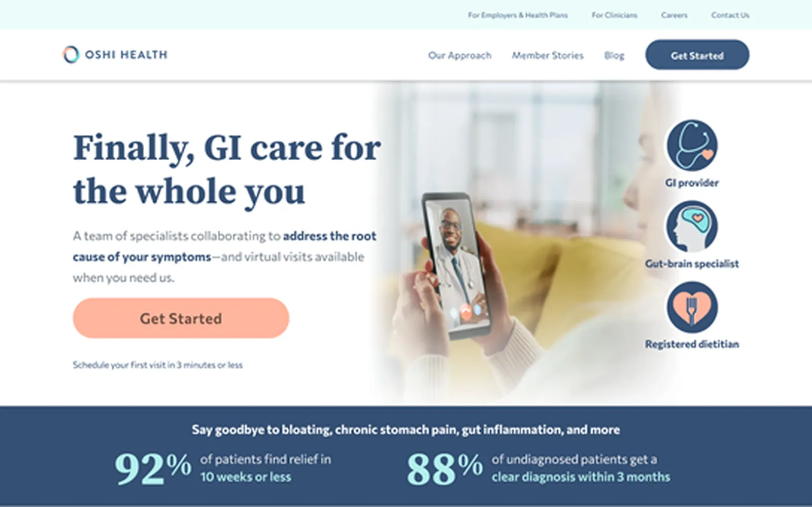Oshi Health website by NinjaDev